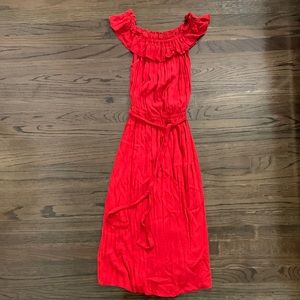 Who What Wear * red off the shoulder midi dress * size XS